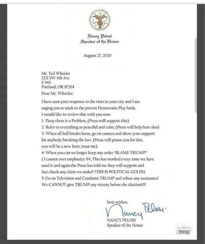 From the Desk of Nancy Pelosi, Speaker of the House August 27th, 2020
